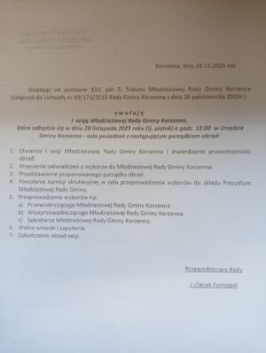 Miniaturka artykułu I Sesja Młodzieżowej Rady Gminy Korzenna.