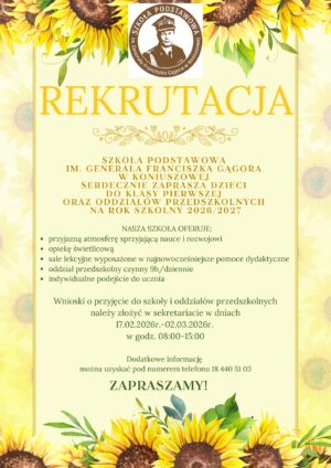 Miniaturka artykułu Przypomnienie o rekrutacji do oddziałów przedszkolnych oraz klasy I